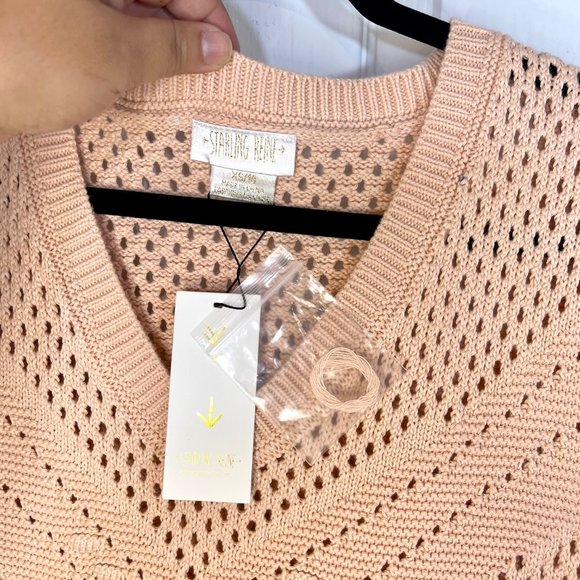 City Chic Weave Spirit Starling Reine V-Neck Vest Peachy Top - 14W - NEW - Picture 12 of 15